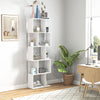 5-tier Display Shelving Storage Bookcase S Shape Bookshelf, White