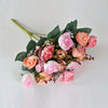 1 BOUQUET 21 HEAD CONCISE ARTIFICIAL ROSE SILK FLOWER LEAF HOME WEDDING DECOR