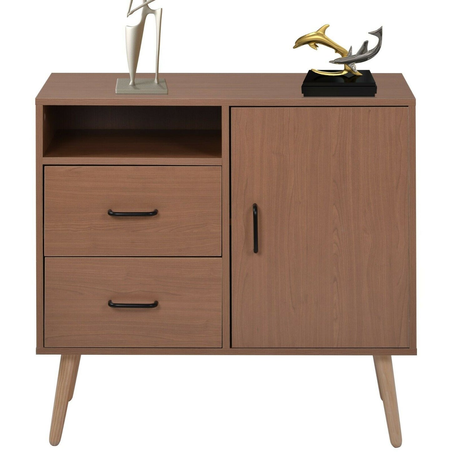 1 Door 2 Drawer Sideboard Storage Cabinet Cupboard Chest For Entryway Hallway - Quildinc