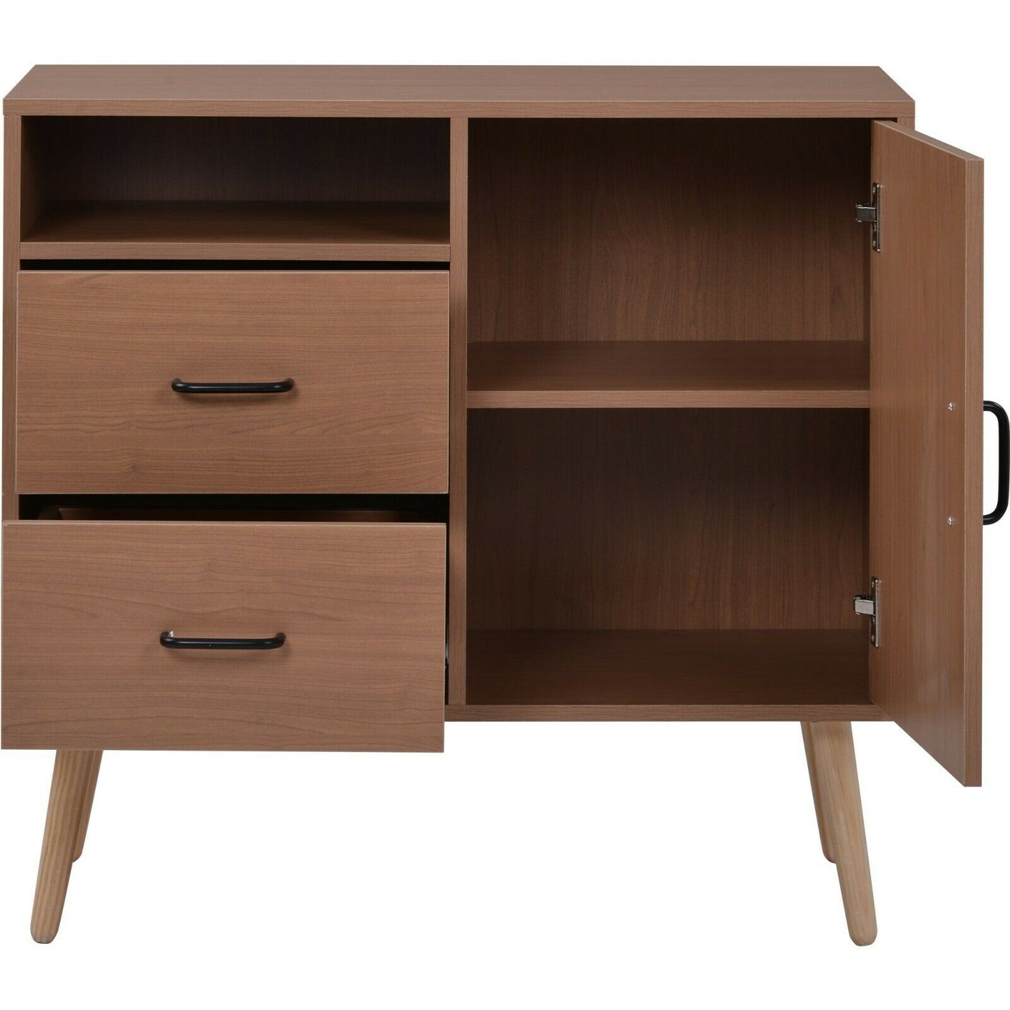1 Door 2 Drawer Sideboard Storage Cabinet Cupboard Chest For Entryway Hallway - Quildinc