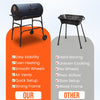 Large Oil Drum Charcoal BBQ Grill Barbecue Smoker Rack Portable Wheels Stand