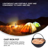 1 set of Outdoor Cast Iron Pot Camping Hanging Cookware Cooking Pot with Lid