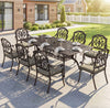 Vintage Garden Dining Set Cast Aluminium Patio Furniture 8 Seater Chairs Table