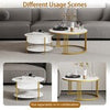 Set of 2 Nesting Coffee Tables Round Stacking Sofa Side Tables for Living Room