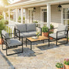 Garden Furniture Set, 4 Piece Patio Furniture with Slatted Table