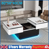 Modern LED Coffee Table with Storage | Extendable Wooden Side Table for Tamcvzdr
