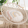 Boho Hanging Hammock Swing Chair Cotton Rope Swing for Indoor Outdoor Patio