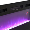 High Gloss Black TV Stand Cabinet Electric Fireplace Unit with 12 LED Backlight