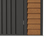 8x7FT Metal Garden Storage Shed with Window Doors Outdoor Tool House Wood Grain