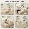 Boneless Couch Compressed Boneless Sofa L-Shap Modular Sectional w/ Left Chaise