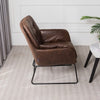 Faux Distressed Brown Leather Armchair Occasional Lounge Accent Chair Vintage UK