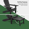 Black Adirondack Garden Chair, HDPE Reclining Outdoor Armchair, Vonhaus