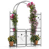 COSTWAY 220 cm Tall Garden Arch with Lockable Gate