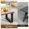 COSTWAY Rustic Coffee Table 120cm Farmhouse Style Accent Table-Oak