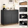 Sideboard Buffet Cabinet Wooden Coffee Bar Station Table w/Storage-Black
