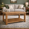 Oakcroft Coffee Table – Rustic Oak Living Room Table with Lower Shelf