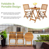Outdoor Acacia Wood Chair and Table Set With Padded Cushion