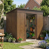 4x8FT Garden Shed Metal Pent Roof Outdoor Storage House With Free Foundation Kit