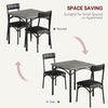 3-Piece Dining Table Set for 2 Compact Kitchen Table & Chairs Space Saving Squar
