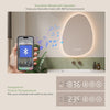 Bathroom Mirror with LED Lights Touch Dimmable Demister Irregular Wall Mounted
