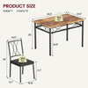 5-Pcs Dining Table Set w/ 4 Upholstered Chairs,Space-Saving Compact Design for 4