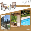 3 PCS Patio Rattan Wicker Rocking Bistro Set W/ Glass Table & Adjustable Feet