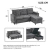Sofa Bed Pull Out Sectional Couch Bed Convertible Settee with Storage, Grey