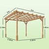 3 x 3 m Wooden Pergola Kit, Garden Gazebo Shelter for Climbing Vines, Dark Brown