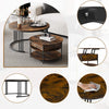 Set of 2 Nesting Coffee Tables Round Stacking Sofa Side Tables for Living Room