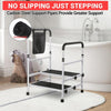 Step Stool w/ Handle for Seniors,Adjustable 8.5–16.5" Non-Slip Step Stool,440lbs