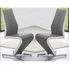 Gia Grey And White Faux Leather Dining Chairs In Pair