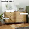 Bedroom Chest of Drawers, Modern 6 Drawer Dresser, Oak