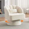360° Swivel Accent Chair Upholstered Barrel Chair w/Striped Backrest Living Room