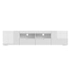200cm All High Gloss White TV Stand Cabinet Unit Doors Storage with LED Cupboard