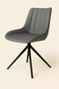 2 x Swivel Dining Chairs Matt PU Leather Padded Seat Dining Room Chair Modern