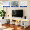 185cm High Gloss TV Stand Cabinet with Power Outlets & RGB LED Light & 2 Dmiqerl