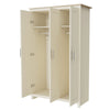 Wooden 3 Door Wardrobe with Hanging Rail Drawers Bedroom Storage Furniture