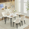 2-Piece Dining Chairs w/ Linen or Velvet Padded Seats, Wood Legs+High Back