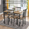 4-Piece Dining Table Set with Storage Rack, 4 Wood Chairs Kitchen Furniture