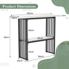 2-Tier White Marble Entryway Console Table Extra Long Foyer Couch Table