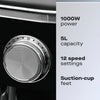 Daewoo 1000W 5L Baking Stand Mixer Kit Whip Knead Whisk Stainless Steel 12 Speed