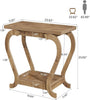 Modern Side End Table, 2-Tier Rustic Wooden Besides Sofa Table for Small Spaces