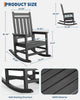 Modern HDPE Rocking Chair High Back Ergonomic Outdoor Rocker Patio Furniture