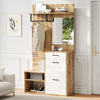 Hall Tree with Mirror, Shoe Bench, Shoe Cabinet Organiser for Entryway, Hallway
