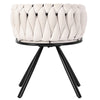 2PC Swivel Velvet Dining Chairs Rotatable Metal Legs Kitchen Chairs Modern Beige