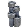 Stone Effect Fountain Solar Power LED Light Patio Water Feature Statues Outdoor