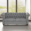 Large 2 seater Chesterfield Style Button Sofa Couch Linen Fabric Settee Victoria