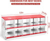Hen Chicken Nesting Boxes for Laying Eggs Roll Out Egg Collection 10 Compartment