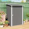 3.3 x 3.4ft Lean‑To Steel Garden Storage Shed – Grey, Lockable Door, Ventilated