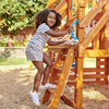 Large Wooden Swing Set Slides Rock Climbing Frame Little Tikes Panther Peak